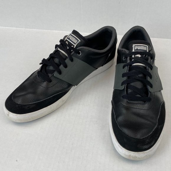 Puma El Ace Black Leather Suede Sneaker Trainer Minor Wear Size 12 - Picture 1 of 10